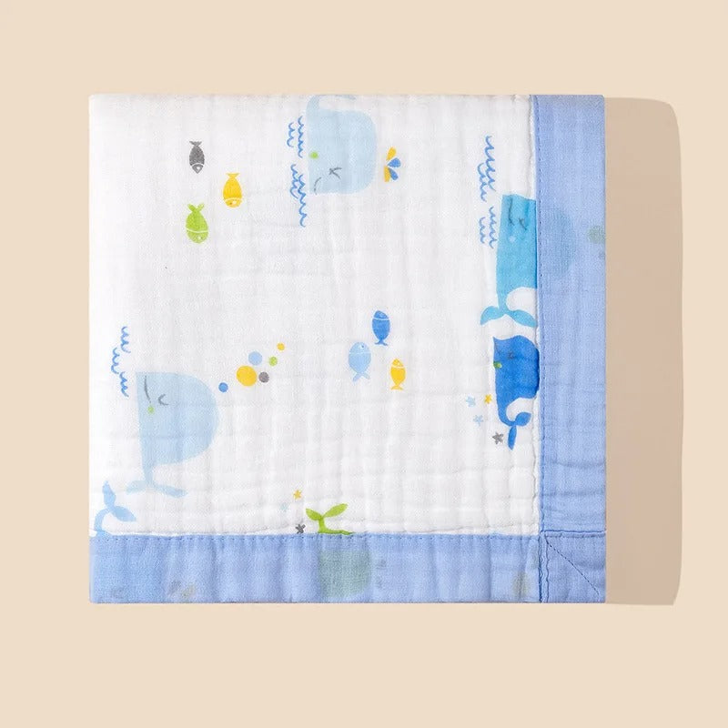 Couverture bébé naissance en mousseline de coton 110x110cm | Mousselina™