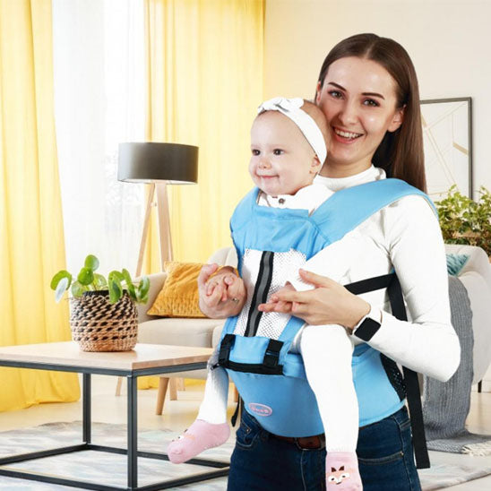porte bébé physiologique bleu