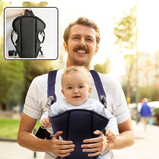 porte bébé physiologique dehors avec papa