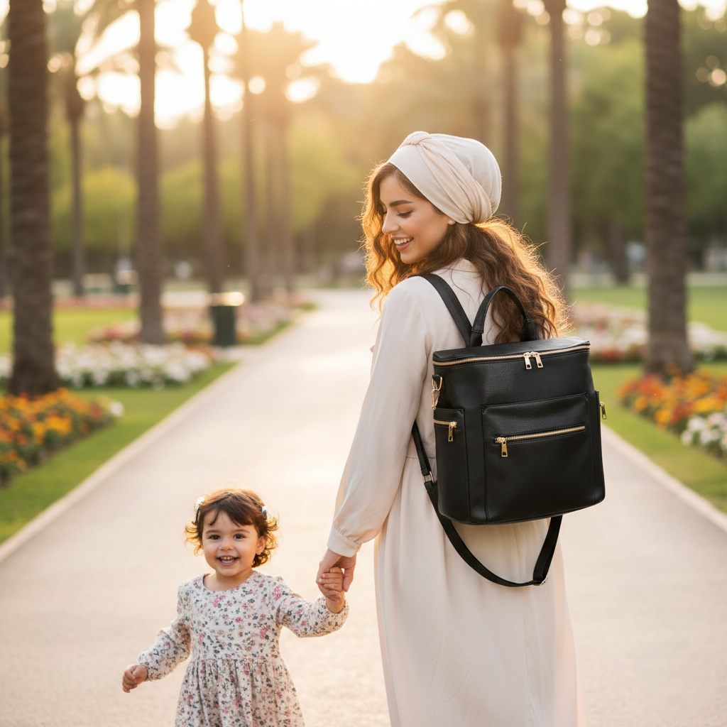 Sac à Dos à Langer Bébé – Grande Capacité, Poches Isothermes et Matelas en balade