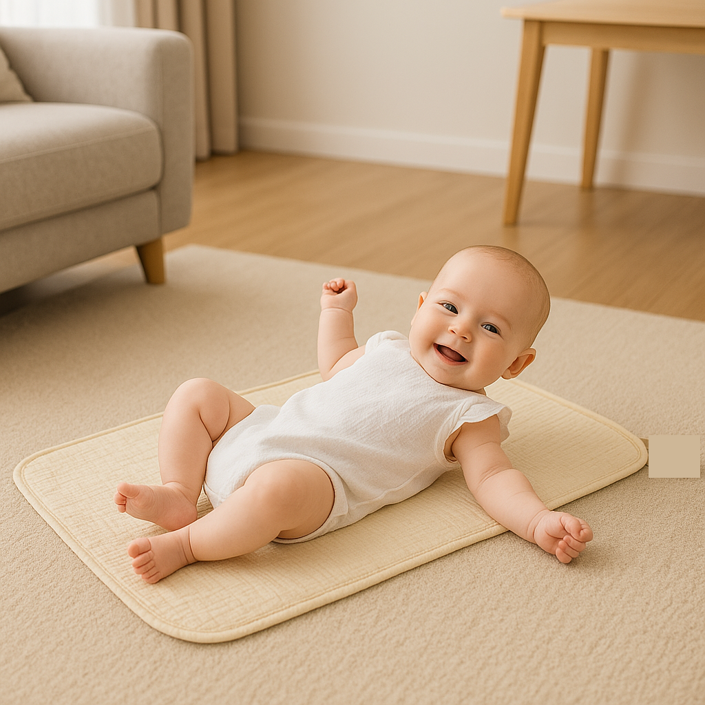 tapis à langer nomade avec bébé