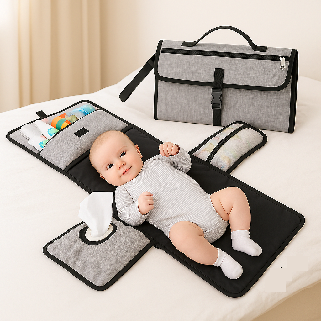 tapis à langer nomade avec bébé