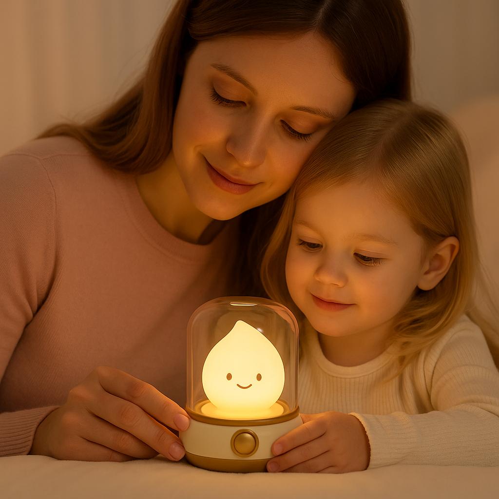 veilleuse bébé flamme maman