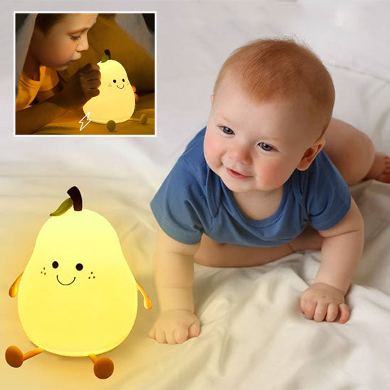 veilleuse bébé poire allumé