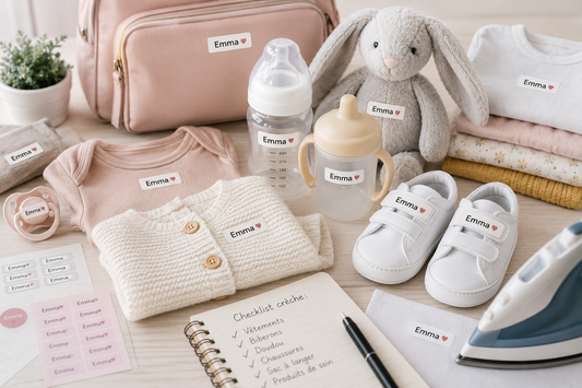 Comment marquer les affaires de bébé pour la crèche ? Guide complet - Tendre Boutchou