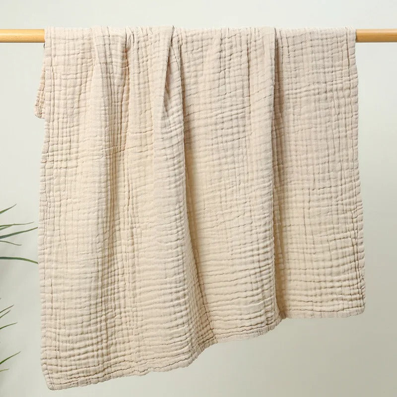 couverture bébé naissance mousseline 105×105 cm ultra douce doudela™ beige