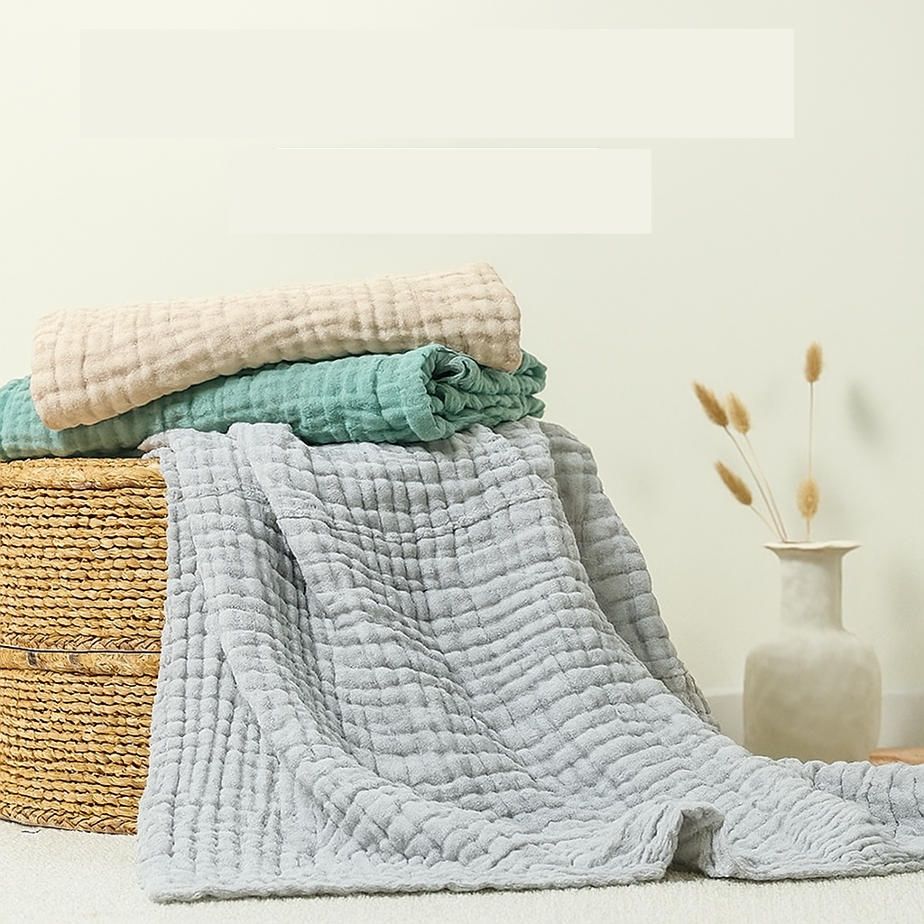 couverture bébé naissance mousseline 105×105 cm ultra douce doudela™ couleurs