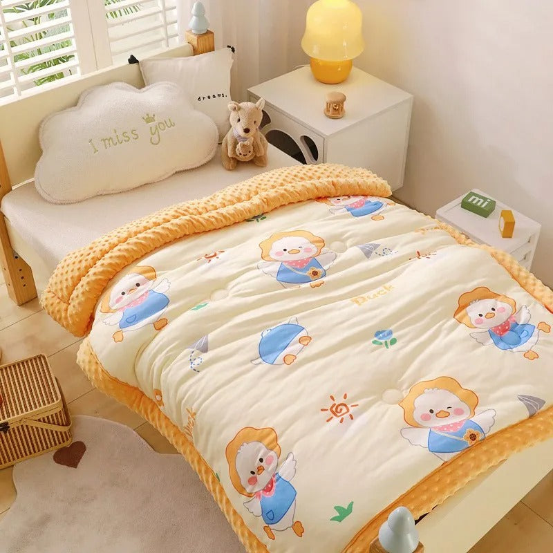 Couverture enfant minky ultra douce et chaude doucelina canards