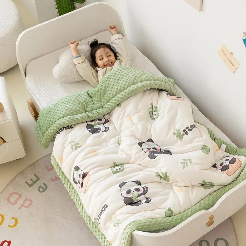 Couverture enfant minky ultra douce et chaude doucelina panda
