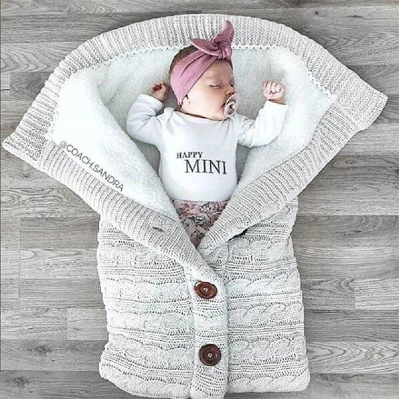 Nid d’Ange Bébé Tricot Doublé Sherpa Cocoon Hiver gris