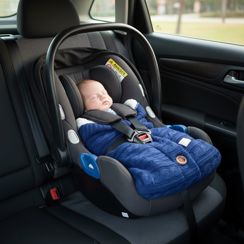 Nid d’Ange Bébé Tricot Doublé Sherpa Cocoon Hiver siege auto