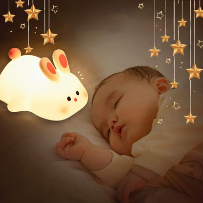 Veilleuse Lapin Bébé LED Rechargeable Silicone  bébé