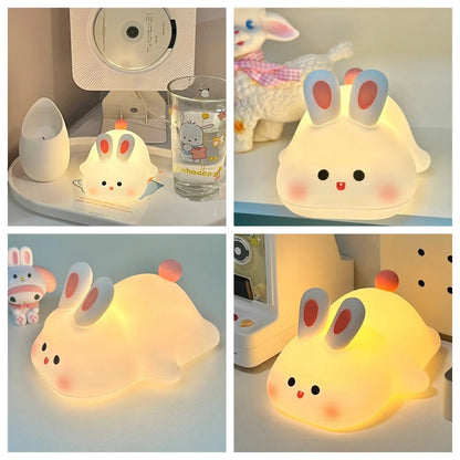 Veilleuse Lapin Bébé LED Rechargeable Silicone enfant positions