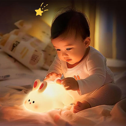 Veilleuse Lapin Bébé LED Rechargeable Silicone  enfant