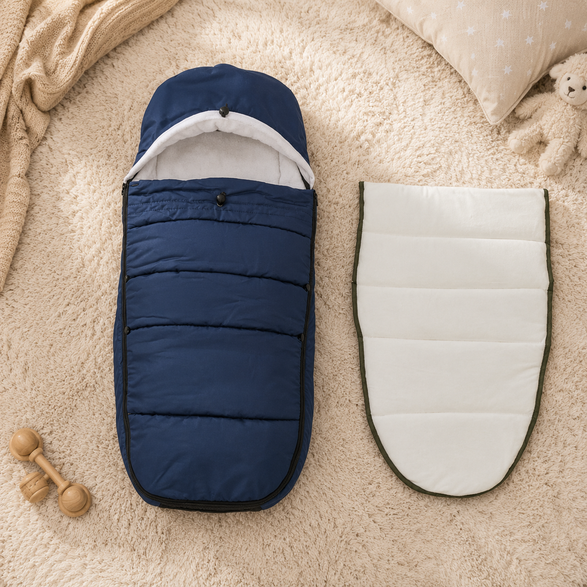 Chancelière pour Poussette Hiver Peau de Pêche | Calidou™