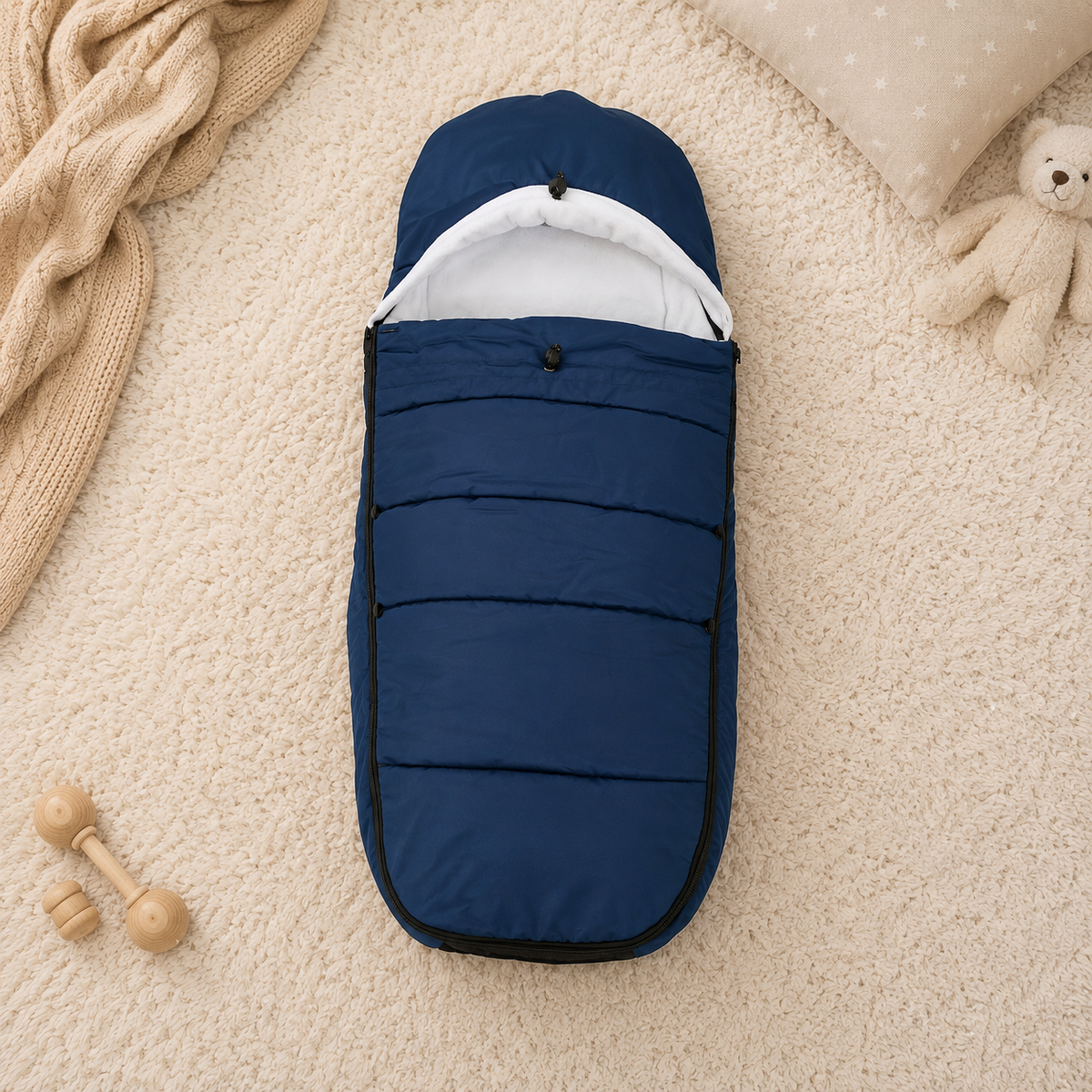 Chancelière pour Poussette Hiver Peau de Pêche | Calidou™