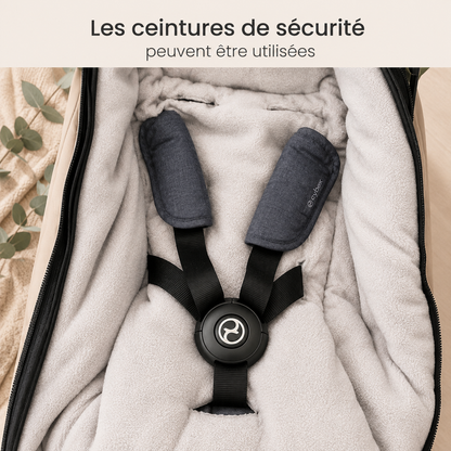 Chancelière pour Poussette Hiver Peau de Pêche | Calidou™
