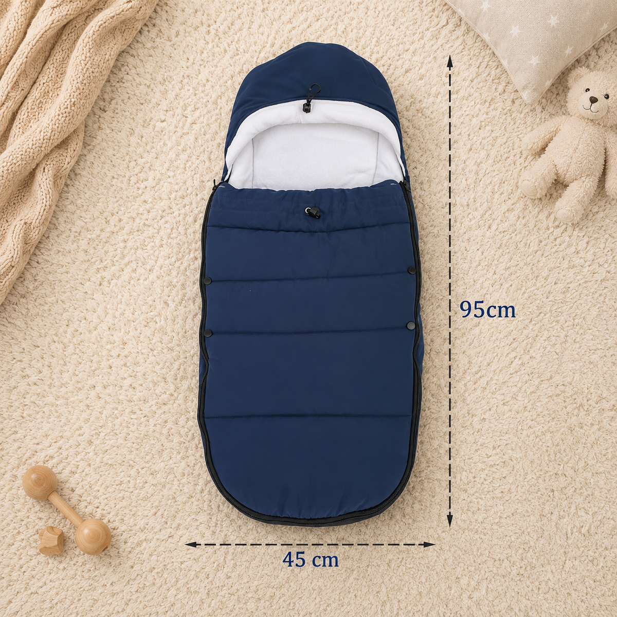 Chancelière pour Poussette Hiver Peau de Pêche | Calidou™