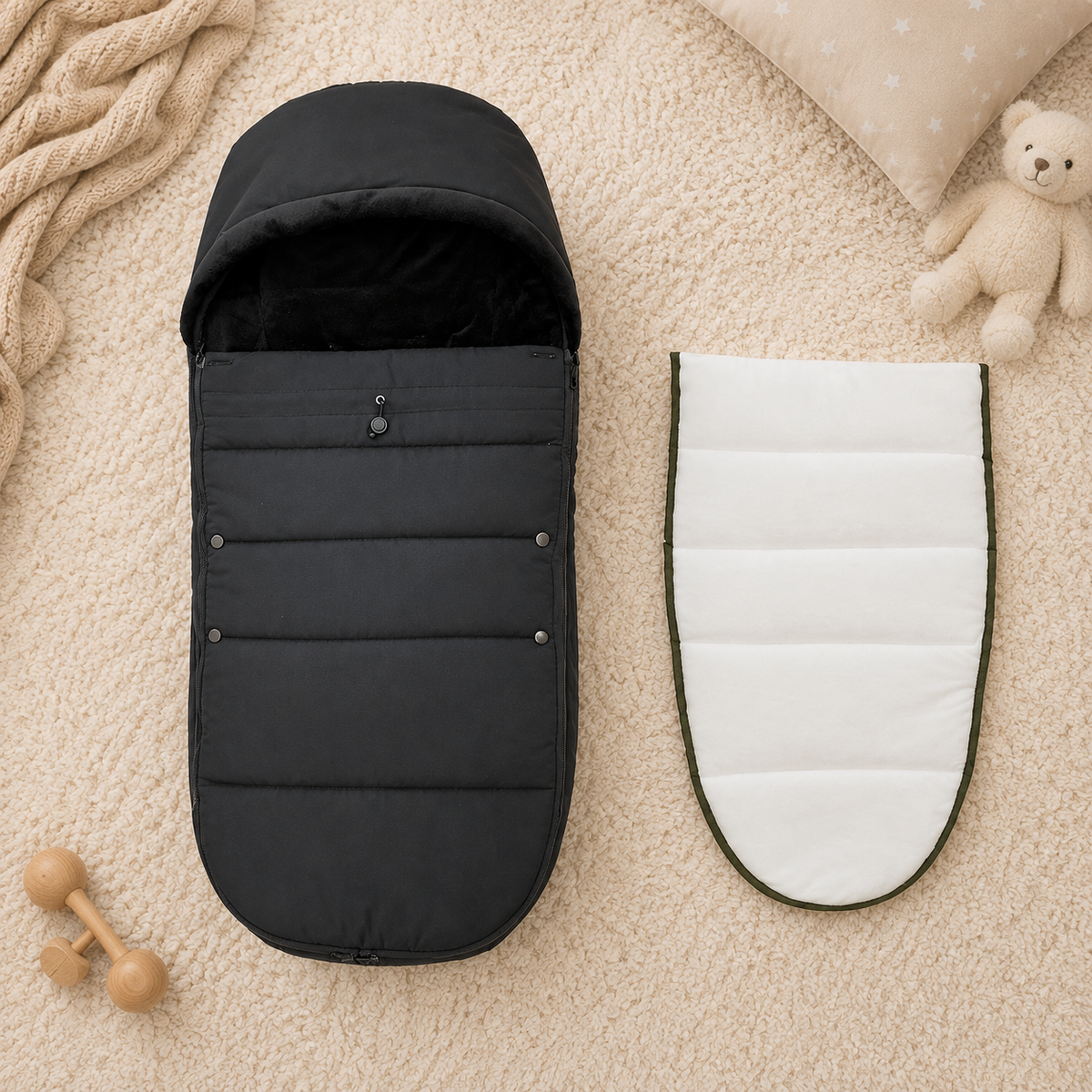 Chancelière pour Poussette Hiver Peau de Pêche | Calidou™