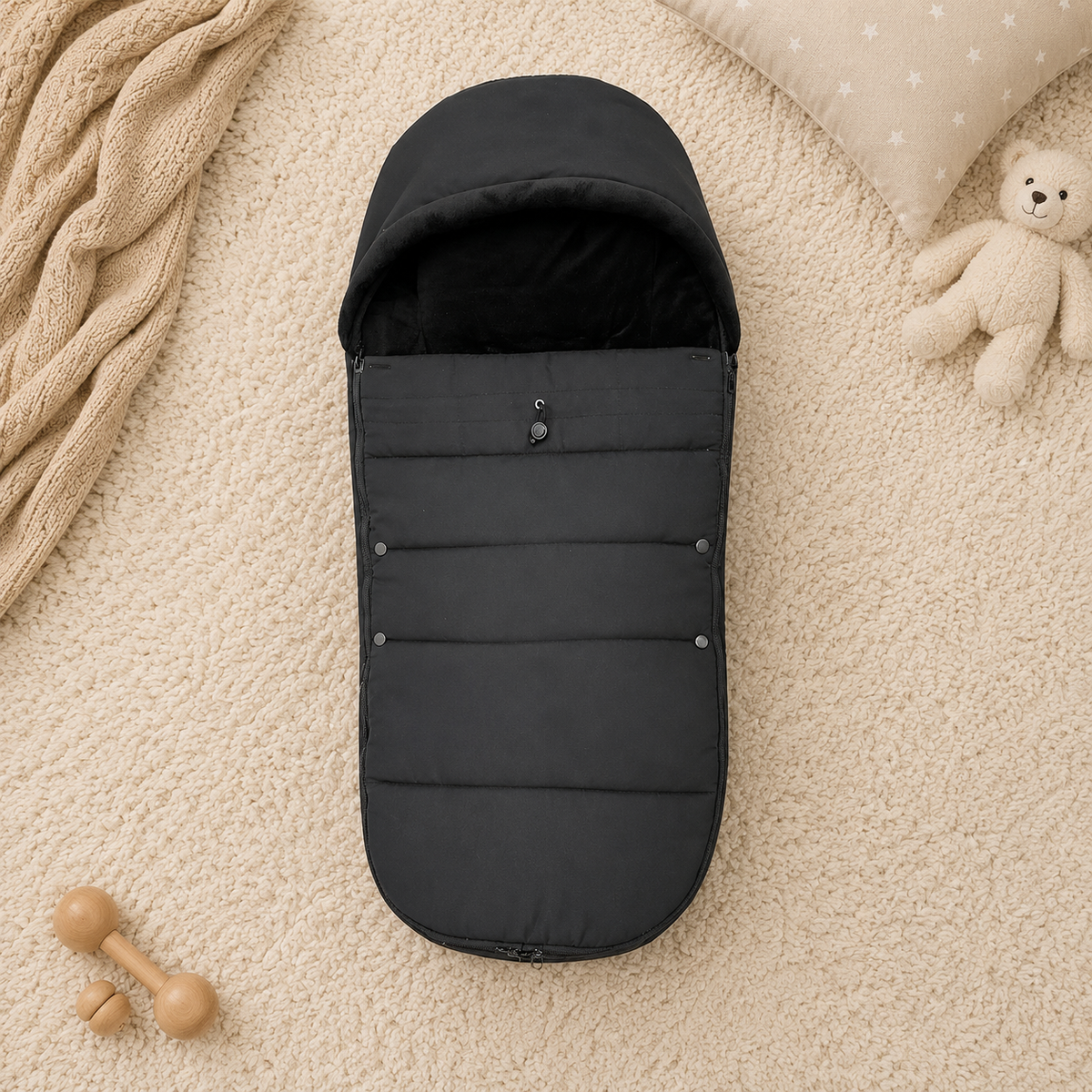 Chancelière pour Poussette Hiver Peau de Pêche | Calidou™