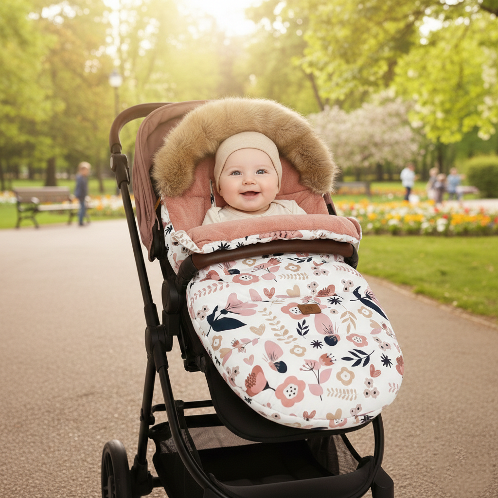 Chancelière Poussette Hiver Universelle Bébé Polaire Fourrure Coupe-Vent bébé au parc