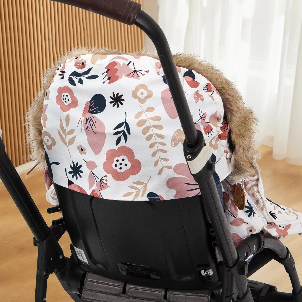 Chancelière Poussette Hiver Universelle Bébé Polaire Fourrure Coupe-Vent dos poussette