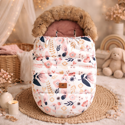 Chancelière Poussette Hiver Universelle Bébé Polaire Fourrure Coupe-Vent présentation