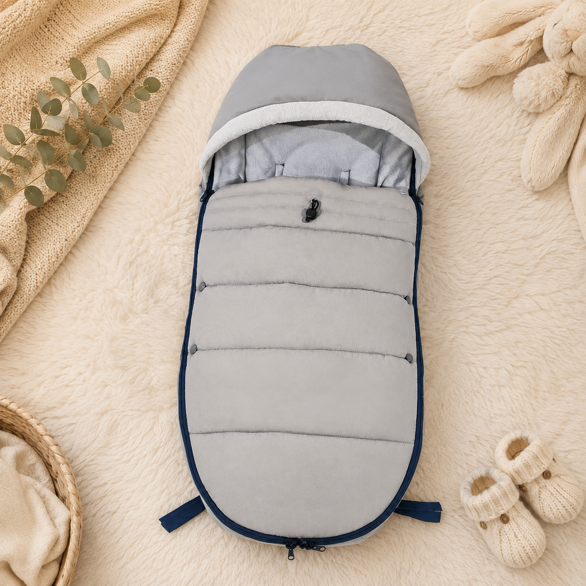 Chancelière Poussette Imperméable Hiver  Nidélia™ gris