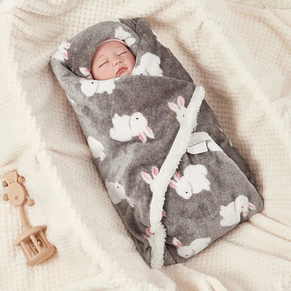 couverture bébé hiver polaire sherpa 75x100 cm Tendala lapin