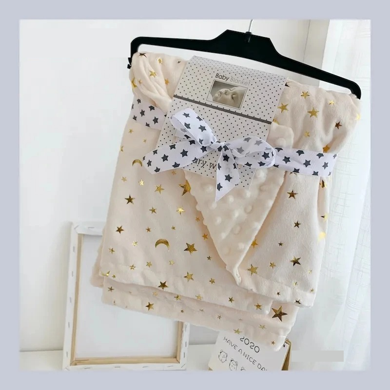 couverture bébé jaune paillette