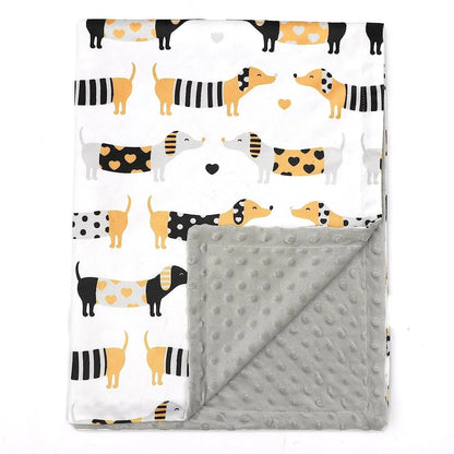 Couverture bébé minky chien noir 100x75cm – Tendre Boutchou
