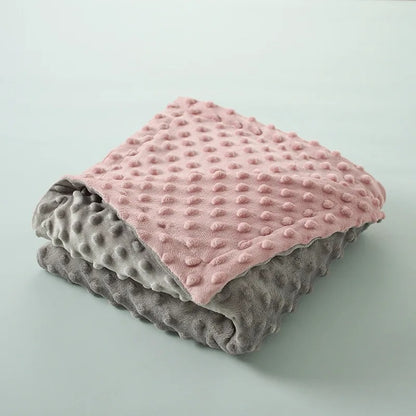 couverture bébé minky grise 100x75 cm