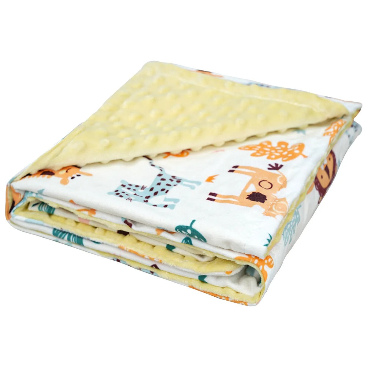 Couverture bébé minky lion renard gris 100x75cm – Tendre Boutchou