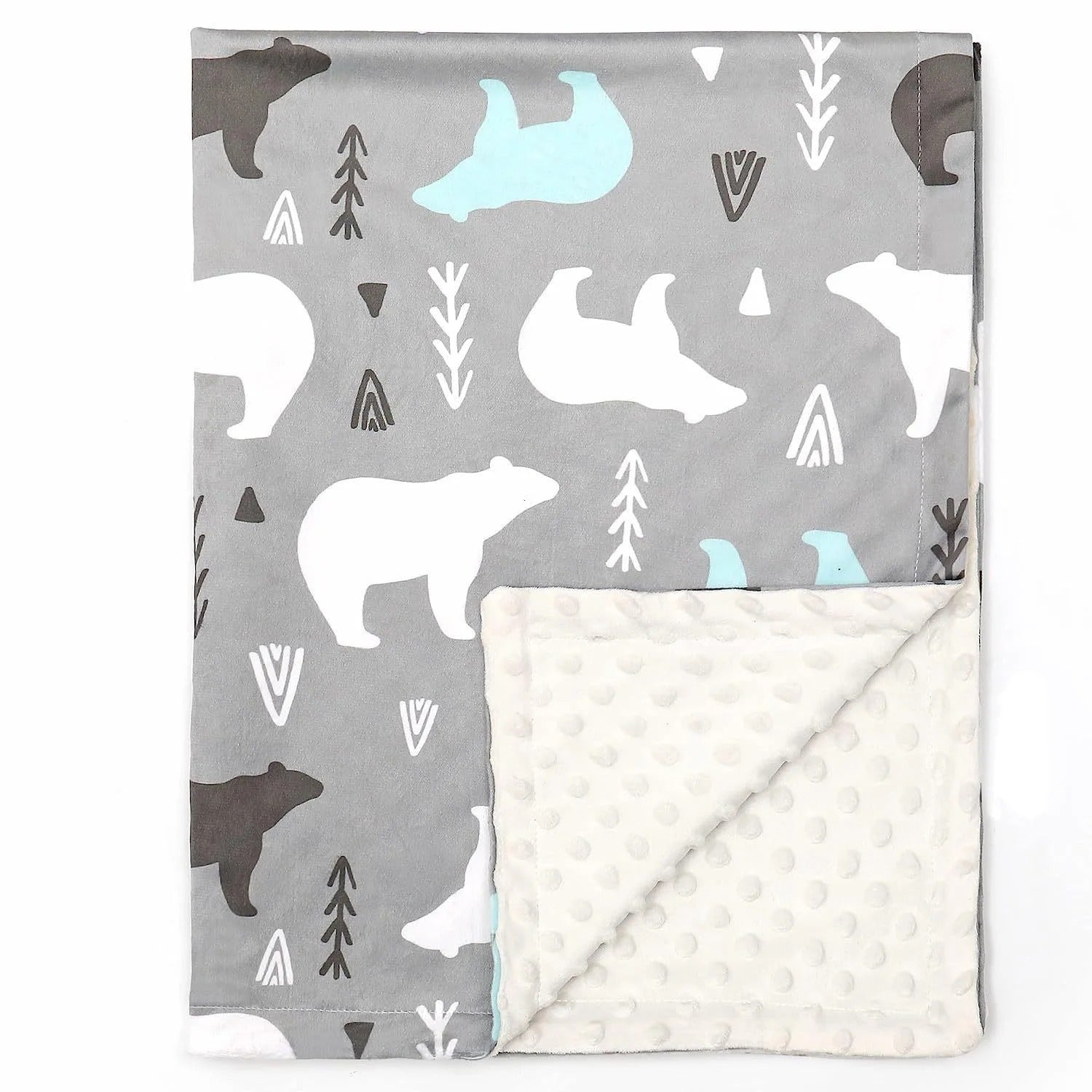 Couverture bébé minky ours gris 100x75cm – Tendre Boutchou