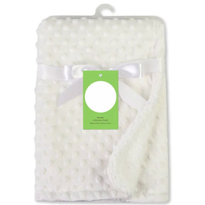 Couverture bébé minky pois gaufrés 100x70cm Dreamou™ blanc