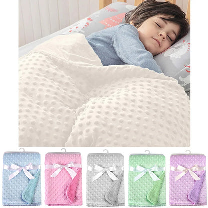 Couverture bébé minky pois gaufrés 100x70cm Dreamou™ couleurs