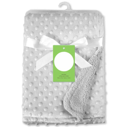 Couverture bébé minky pois gaufrés 100x70cm Dreamou™ gris
