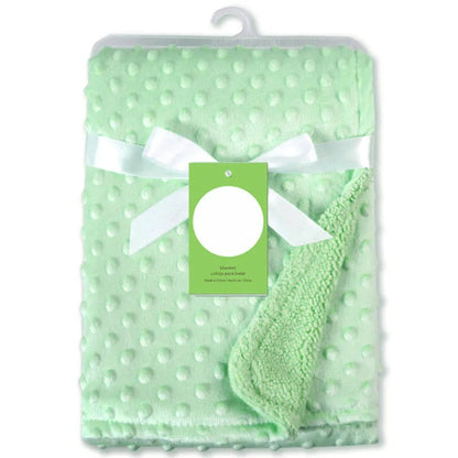 Couverture bébé minky pois gaufrés 100x70cm Dreamou™ vert