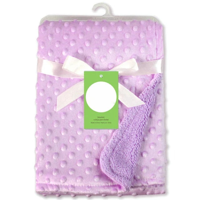 Couverture bébé minky pois gaufrés 100x70cm Dreamou™ violet