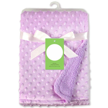 Couverture bébé minky pois gaufrés 100x70cm Dreamou™ violet