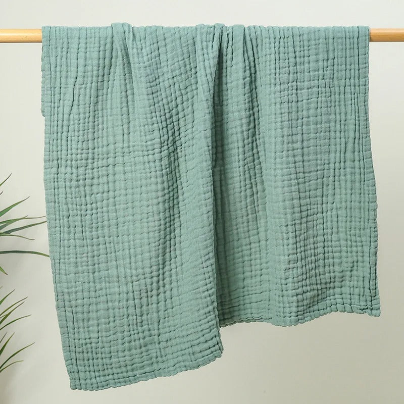 couverture bébé mousseline vert