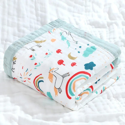 Couverture bébé naissance en mousseline de coton 110x110cm | Mousselina™