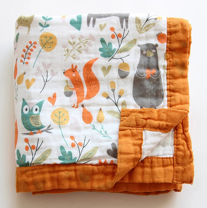 Couverture bébé naissance en mousseline de coton 110x110cm | Mousselina™