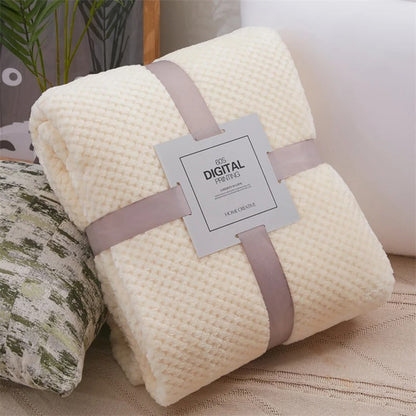 couverture bébé polaire gaufrée ultra douce doudéna blanc
