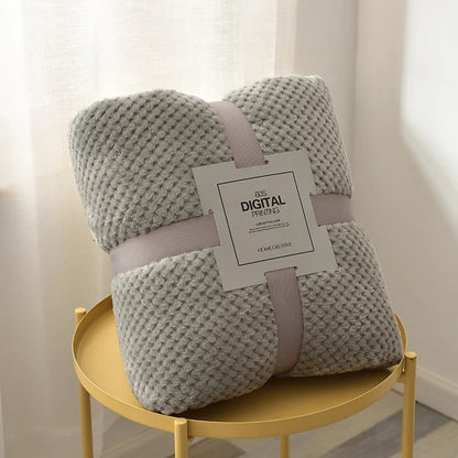 couverture bébé polaire gaufrée ultra douce doudéna gris