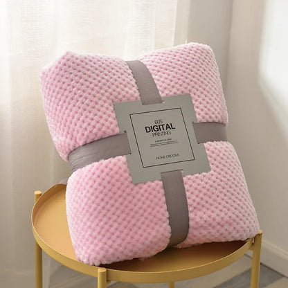 couverture bébé polaire gaufrée ultra douce doudéna rose clair