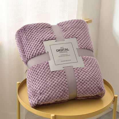 couverture bébé polaire gaufrée ultra douce doudéna rose foncé