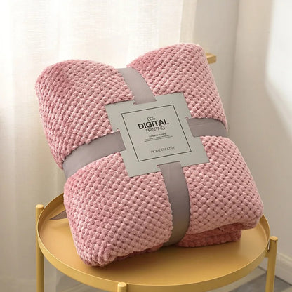couverture bébé polaire gaufrée ultra douce doudéna rose