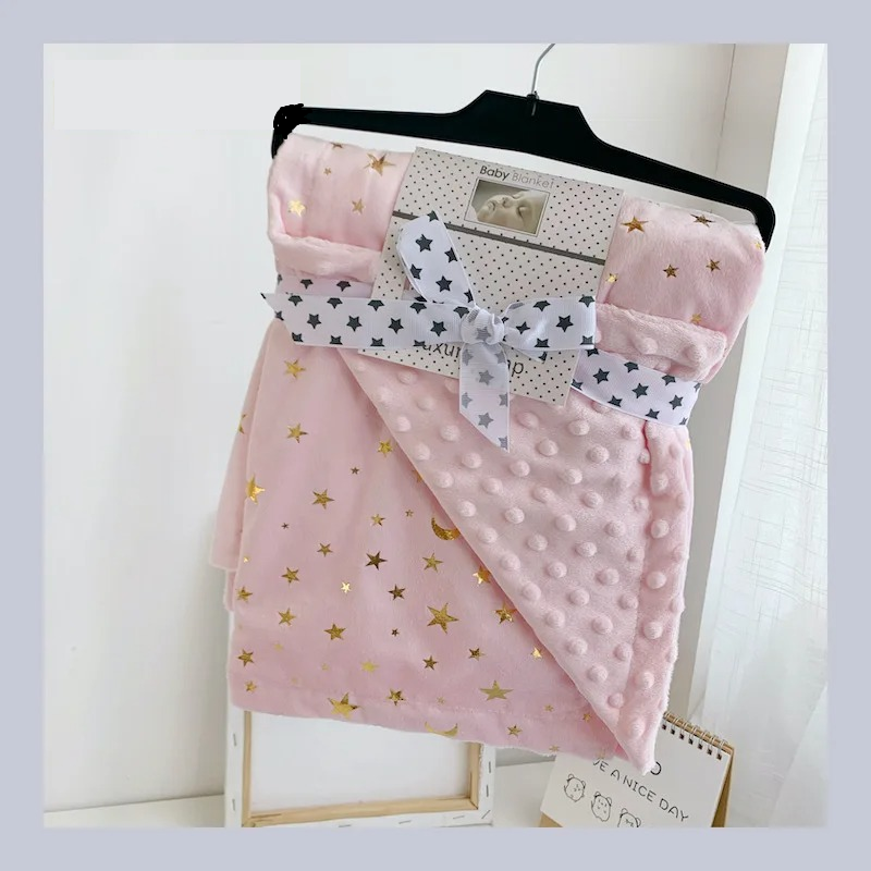 couverture bébé rose paillette