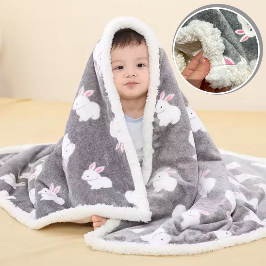 couverture bébé sous couverture lapin